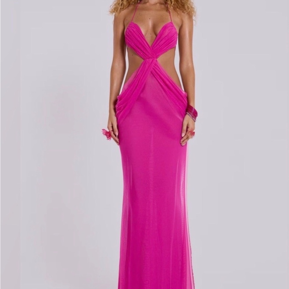 Jaded London Vibrant Pink Backless Dress